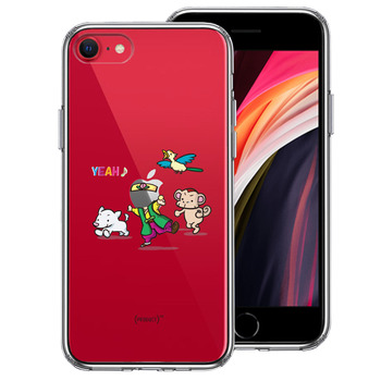 iPhoneSE ケース 第3世代 第2世代 クリア 桃太郎 パーティー 軍団 スマホケース 側面ソフト 背面ハード ハイブリッド-0