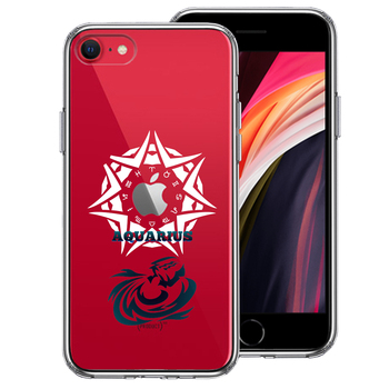 iPhoneSE ケース 第3世代 第2世代 クリア 水瓶座 みずがめ座 スマホケース 側面ソフト 背面ハード ハイブリッド-0
