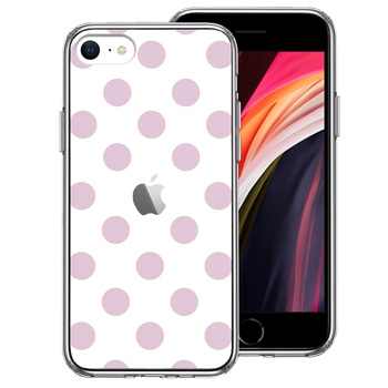 iPhoneSE case no. 3 generation no. 2 generation clear polka dot purple pink smartphone case side soft the back side hard hybrid -0