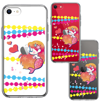 iPhoneSE ケース 第3世代 第2世代 クリア Young mermaid 2 スマホケース 側面ソフト 背面ハード ハイブリッド-1