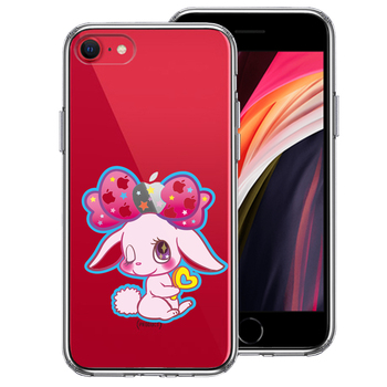 iPhoneSE ケース 第3世代 第2世代 クリア プーラ うさぎ スマホケース 側面ソフト 背面ハード ハイブリッド-0
