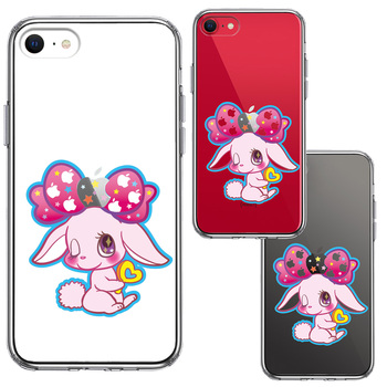 iPhoneSE ケース 第3世代 第2世代 クリア プーラ うさぎ スマホケース 側面ソフト 背面ハード ハイブリッド-1