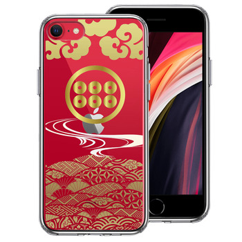 iPhoneSE ケース 第3世代 第2世代 クリア 真田 六文銭 スマホケース 側(cè)面ソフト 背面ハード ハイブリッド-0