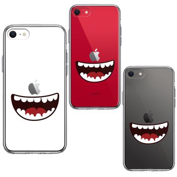 iPhoneSE ケース 第3世代 第2世代 クリア ジョーク 口 スマホケース 側面ソフト 背面ハード ハイブリッド-1