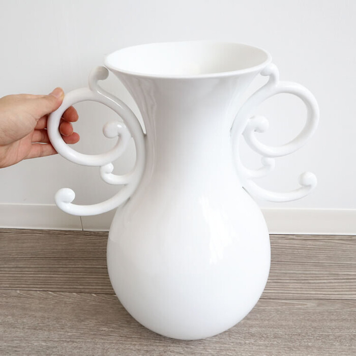 フラワーベース(花瓶) 個性的で上品なデザイン ホワイト KA13471013-8503-4