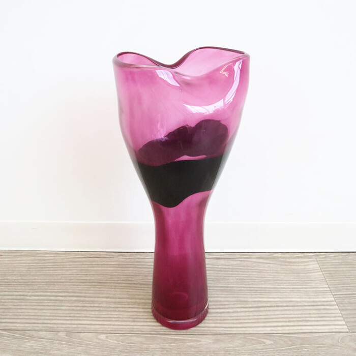 花瓶 ガラス ピンク リビングや玄関のインテリアに-0