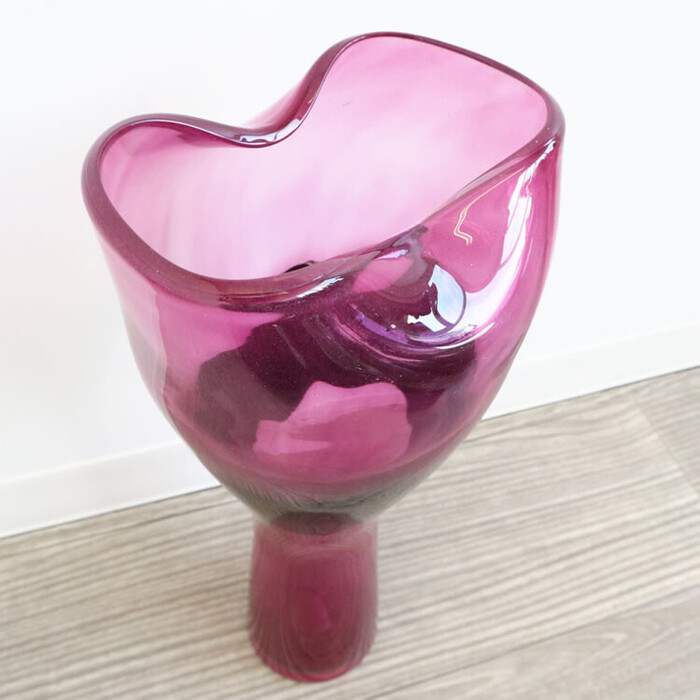 花瓶 ガラス ピンク リビングや玄関のインテリアに-2