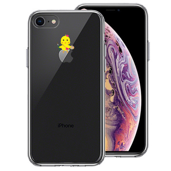 iPhone8 ケース クリア ひよこ 雛 絵描き 画伯 スマホケース 側面ソフト 背面ハード ハイブリッド-0