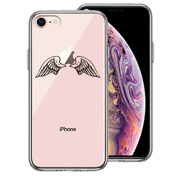 iPhone8 ケース クリア エンジェル 翼 ウィング スマホケース 側面ソフト 背面ハード ハイブリッド-0