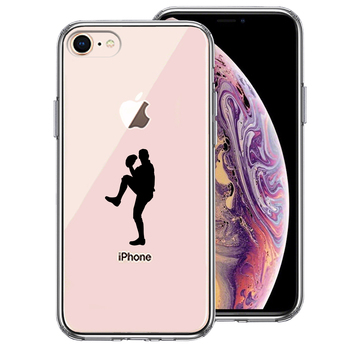 iPhone7 iPhone8 case clear baseball pitcher smartphone case side soft the back side hard hybrid -0