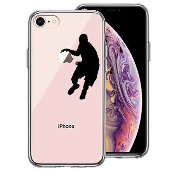iPhone8 ケース クリア バスケットボール ドリブル スマホケース 側(cè)面ソフト 背面ハード ハイブリッド-0