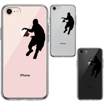 iPhone8 ケース クリア バスケットボール ドリブル スマホケース 側(cè)面ソフト 背面ハード ハイブリッド-1