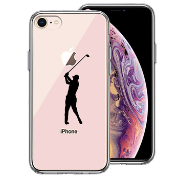 iPhone7 iPhone8 ケース クリア ゴルフ スマホケース 側面ソフト 背面ハード ハイブリッド-0