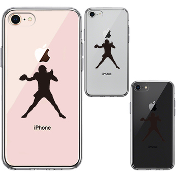 iPhone7 iPhone8 ケース クリア クォーターバック 3 スマホケース 側面ソフト 背面ハード ハイブリッド-1