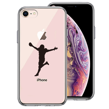 iPhone7 iPhone8 ケース クリア タッチダウン 歓喜 スマホケース 側面ソフト 背面ハード ハイブリッド-0