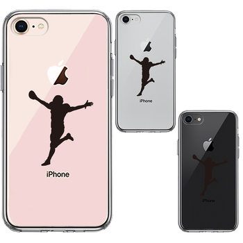 iPhone7 iPhone8 ケース クリア タッチダウン 歓喜 スマホケース 側面ソフト 背面ハード ハイブリッド-1