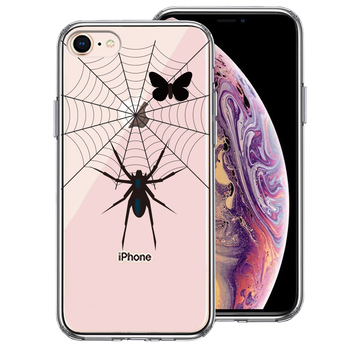 iPhone8 ケース クリア スパイダー スマホケース 側(cè)面ソフト 背面ハード ハイブリッド-0