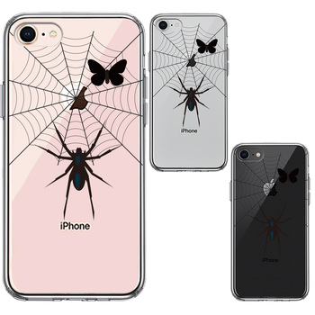 iPhone8 ケース クリア スパイダー スマホケース 側(cè)面ソフト 背面ハード ハイブリッド-1