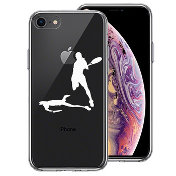 iPhone8 case clear tennis s mash white smartphone case side soft the back side hard hybrid -0