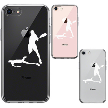 iPhone8 case clear tennis s mash white smartphone case side soft the back side hard hybrid -1