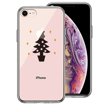 iPhone8 case clear Christmas tree Christmas smartphone case side soft the back side hard hybrid -0