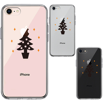 iPhone8 case clear Christmas tree Christmas smartphone case side soft the back side hard hybrid -1