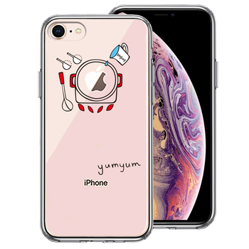 iPhone8 ケース クリア 煮込み中 yumyum3 スマホケース 側面ソフト 背面ハード ハイブリッド-0