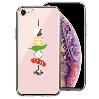 iPhone8 ケース クリア BBQ バーベキュー スマホケース 側面ソフト 背面ハード ハイブリッド-0