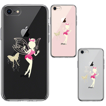 iPhone7 iPhone8 ケース クリア ピーターパン 妖精 3 スマホケース 側面ソフト 背面ハード ハイブリッド-1