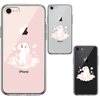 iPhone7 iPhone8 ケース クリア プードル 泡 スマホケース 側面ソフト 背面ハード ハイブリッド-1