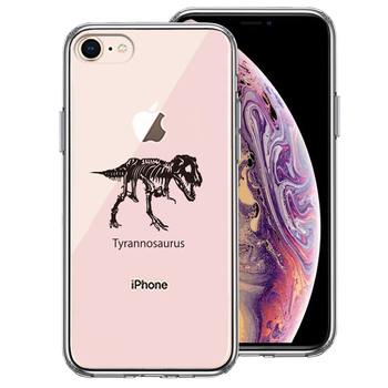 iPhone7 iPhone8 ケース クリア ティラノサウルス スマホケース 側面ソフト 背面ハード ハイブリッド-0