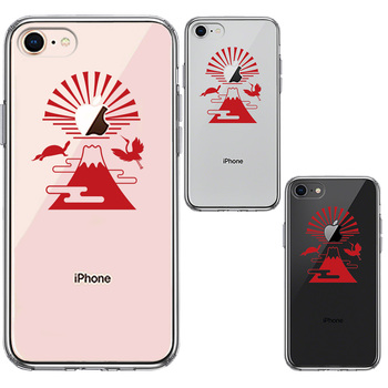 iPhone8 ケース クリア 富士山 初日の出 スマホケース 側面ソフト 背面ハード ハイブリッド-1