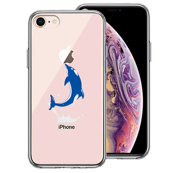 iPhone8 case clear Dolphin dolphin smartphone case side soft the back side hard hybrid -0