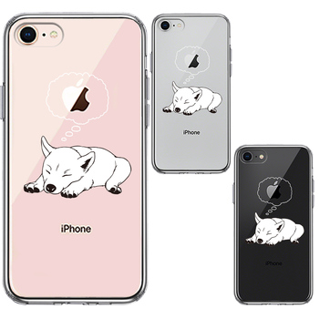 iPhone7 iPhone8 ケース クリア ジャケット 柴犬 スマホケース 側面ソフト 背面ハード ハイブリッド-1