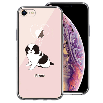 iPhone8 ケース クリア チン 狆 スマホケース 側面ソフト 背面ハード ハイブリッド-0