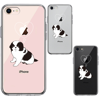 iPhone8 ケース クリア チン 狆 スマホケース 側面ソフト 背面ハード ハイブリッド-1