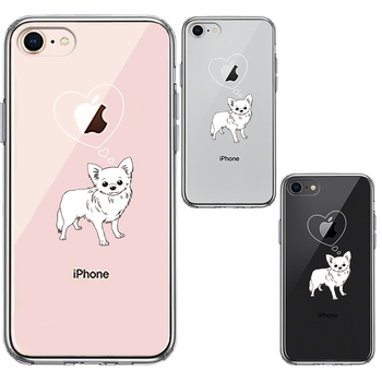 iPhone7 iPhone8 ケース クリア チワワ スマホケース 側面ソフト 背面ハード ハイブリッド-1