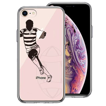 iPhone8 ケース クリア ラグビー スマホケース 側面ソフト 背面ハード ハイブリッド-0