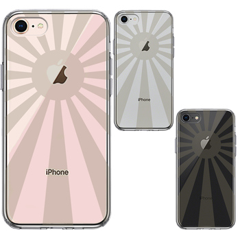 iPhone8 ケース クリア 旭日旗 太陽 日本 スマホケース 側面ソフト 背面ハード ハイブリッド-1