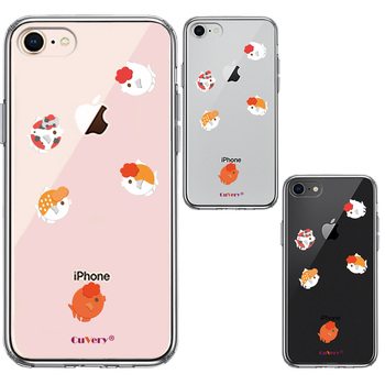 iPhone7 iPhone8 ケース クリア 金魚 らんちゅう スマホケース 側面ソフト 背面ハード ハイブリッド-1