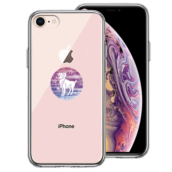 iPhone7 iPhone8 ケース クリア 星座 おひつじ座 牡羊座 Aries スマホケース 側面ソフト 背面ハード ハイブリッド-0