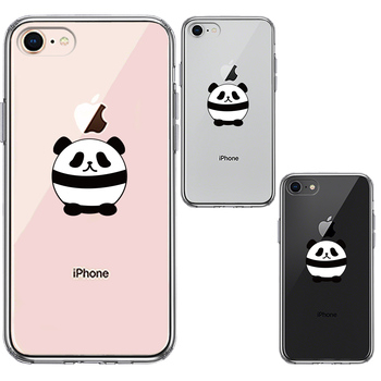iPhone7 iPhone8 ケース クリア ボール パンダ スマホケース 側(cè)面ソフト 背面ハード ハイブリッド-1
