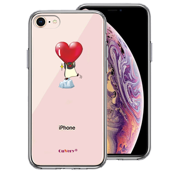 iPhone8 ケース クリア ペンギン ハートは重い？ スマホケース 側面ソフト 背面ハード ハイブリッド-0