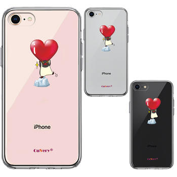 iPhone8 ケース クリア ペンギン ハートは重い？ スマホケース 側面ソフト 背面ハード ハイブリッド-1