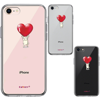 iPhone8 ケース クリア 犬 ワンコ ハートは重い？ スマホケース 側(cè)面ソフト 背面ハード ハイブリッド-1