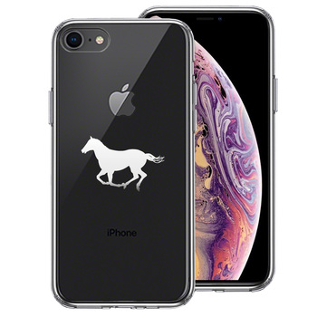 iPhone7 iPhone8 case clear horse Sara Brett white horse smartphone case side soft the back side hard hybrid -0