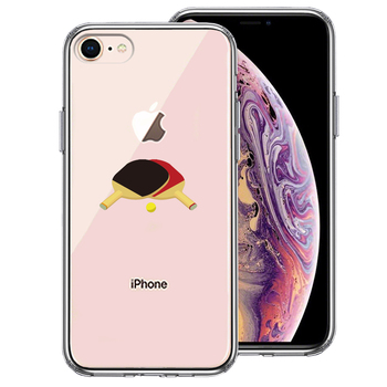 iPhone7 iPhone8 ケース クリア 卓球 ラケット スマホケース 側面ソフト 背面ハード ハイブリッド-0