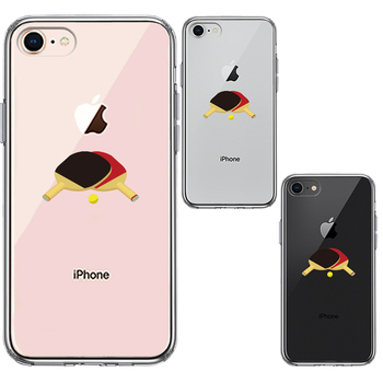 iPhone7 iPhone8 ケース クリア 卓球 ラケット スマホケース 側面ソフト 背面ハード ハイブリッド-1
