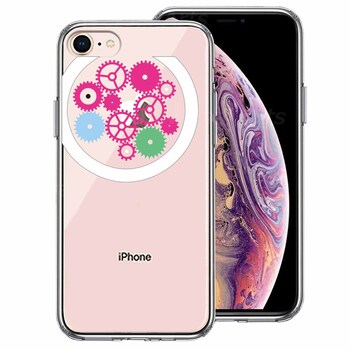 iPhone8 ケース クリア 歯車 時(shí)計(jì) スマホケース 側(cè)面ソフト 背面ハード ハイブリッド-0