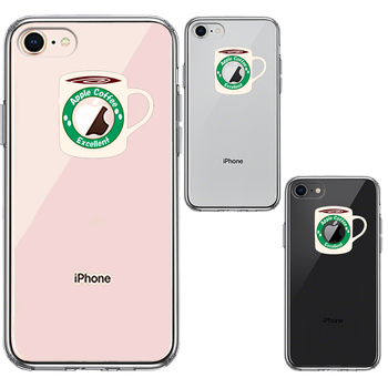iPhone8 ケース クリア マグカップ アップル ティ スマホケース 側面ソフト 背面ハード ハイブリッド-1